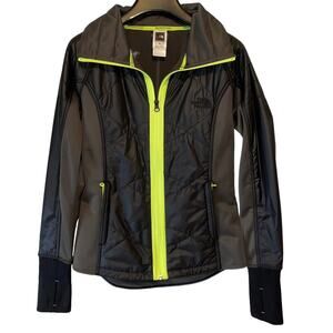 The North Face Soft Shell Zip Front Jacket Grey Black Size Small